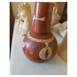 vintage Mexican "topsy-turvy" redware water carafe