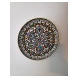 vintage, hand-painted Turkish ceramic decorative plate