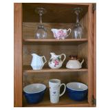 Wine Glasses, Creamers, Bowls