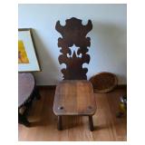 vintage wood "Colonial" low chair designed by mid-century modernist Don S. Shoemaker