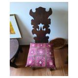 vintage wood "Colonial" low chair designed by mid-century modernist Don S. Shoemaker