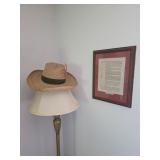 Hat, Floor Lamp, Wall Artwork