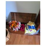 Hand woven blankets/tapestries, Wooden Chest