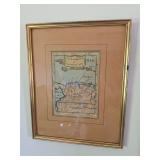 Framed artwork, map