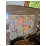 Vintage Framed Map