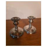 weighted silver candle holders