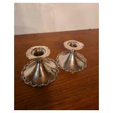 silver candle holders