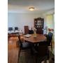 Mid Century Modern table and 6 chairs, Octagon style with 2 leaves and matching chairs 