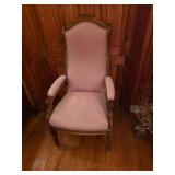 Voltaire style padded arm chair