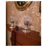 Vintage Silver kerosene lamps