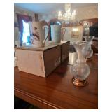 Norman Rockwell set of mugs, Vintage Princess house bud vase with copper bottom