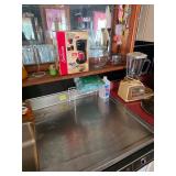 Vintage blender, vases, small kcup coffee pot