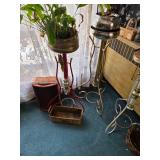 wicker baskets, plant stands