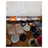 Assorted glass ashtrays