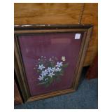 Floral tapestry framed 