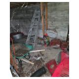 Metal Ladder, Wheel Barrow