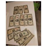 US $2 and $5 Dollar Bills