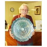 art glass HUGE plate
