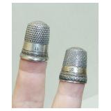 Sterling thimbles PAIR