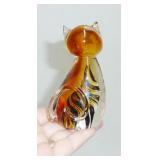 Art glass CAT paperweight