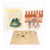 LOT 3 vintage wood blocks