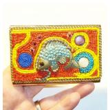 beaded card case