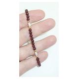 Garnet Pearl bracelet 14k