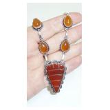 Carnelian neck markd 925