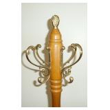 oak coat stick w/hooks