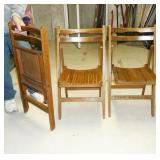 3 folding wood chairs