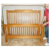Queen size oak bed