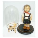 Goebel doll, glass dome