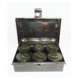 antique tin spice box