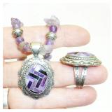 2 pc Amethyst mkd 925