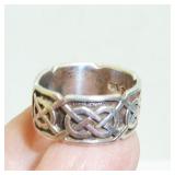 Sterling Celtic band ring