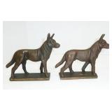 vintage brass dog bkends