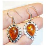 amber earrings mkd 925