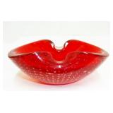 Murano red glass bowl