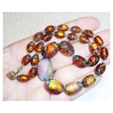 art glass foil beads
