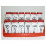 vintage milk glass spice set