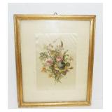 painting on silk, framed