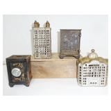 lof of 4 cast iron still banks