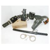 leather police belt w/acc