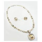 925 necklace, pend, ears