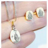 Sterling scrimshaw set