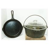 2pc vintage cast iron lot