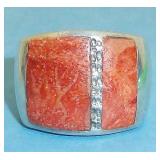 Gents Sterling ring/Coral