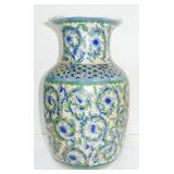 Tall Asian signed vase