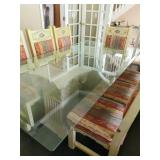 8 seating glass table set