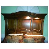 king bedframe with recessed lighting